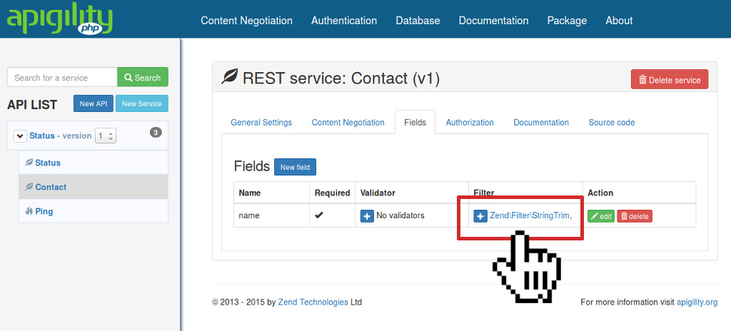 Content Validation Filtering Setup